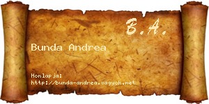 Bunda Andrea névjegykártya